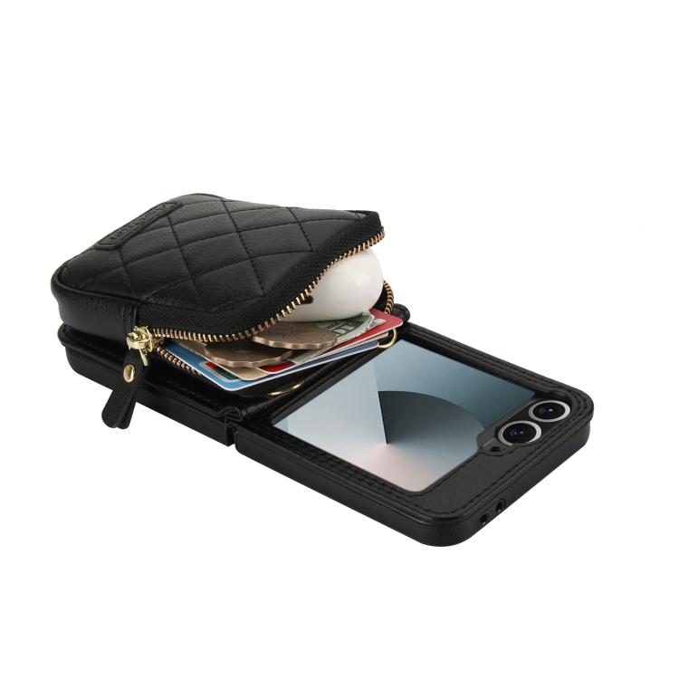 AwQuer Crossbody Zipper Wallet Bag Litchi Leather Phone Case