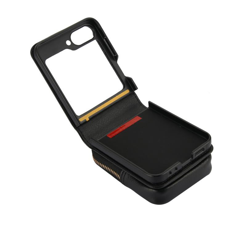 AwQuer Crossbody Zipper Wallet Bag Litchi Leather Phone Case