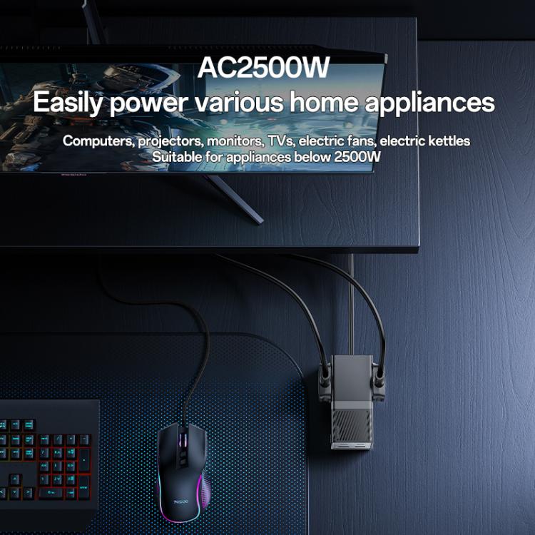 Yesido MC37 40W 6 In 1 Dual Type-C and Dual USB-A with 2 Socket Desktop GaN Power Socket Power Strip