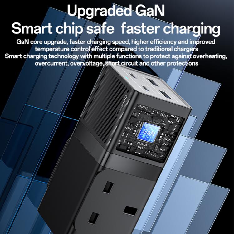 Yesido MC37 40W 6 In 1 Dual Type-C and Dual USB-A with 2 Socket Desktop GaN Power Socket Power Strip