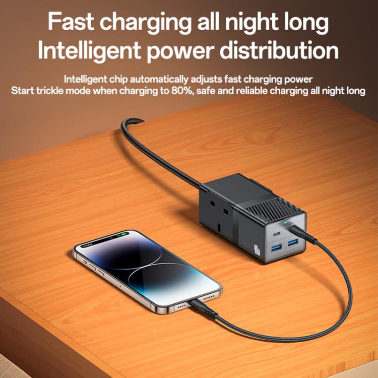 Yesido MC37 40W 6 In 1 Dual Type-C and Dual USB-A with 2 Socket Desktop GaN Power Socket Power Strip