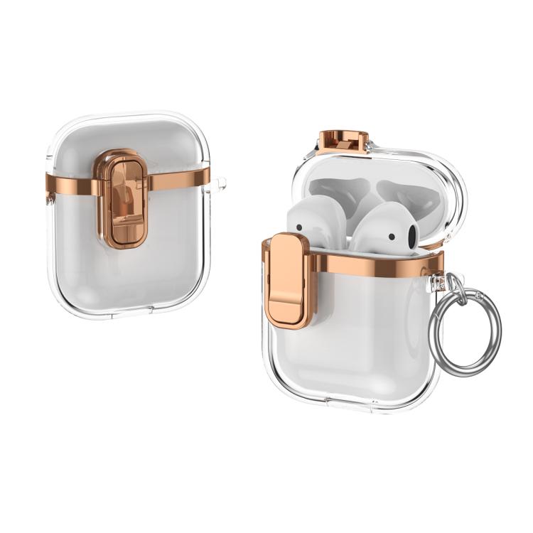 Electroplating Transparent Wireless Earphones Case with Security Lock