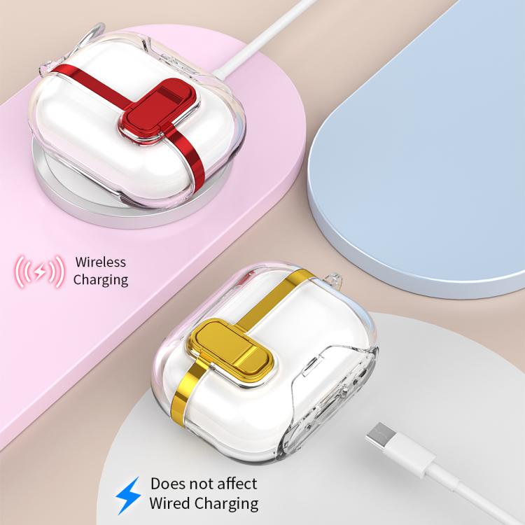 Electroplating Transparent Wireless Earphones Case with Security Lock