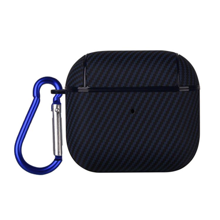 Carbon Fibre Texture PU Earbuds Box PC Case with Hook
