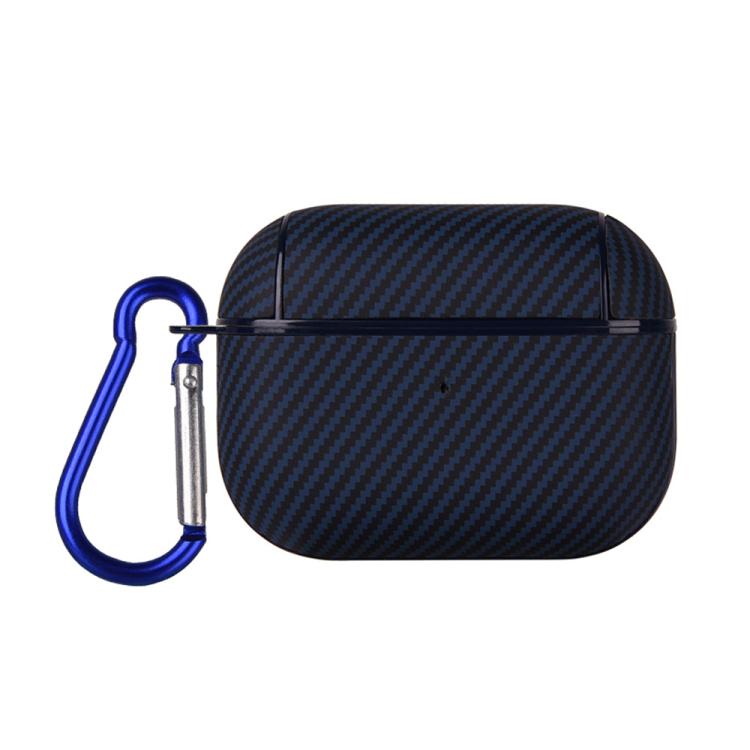 Carbon Fibre Texture PU Earbuds Box PC Case with Hook