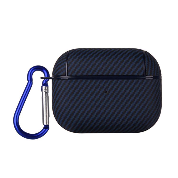 Carbon Fibre Texture PU Earbuds Box PC Case with Hook