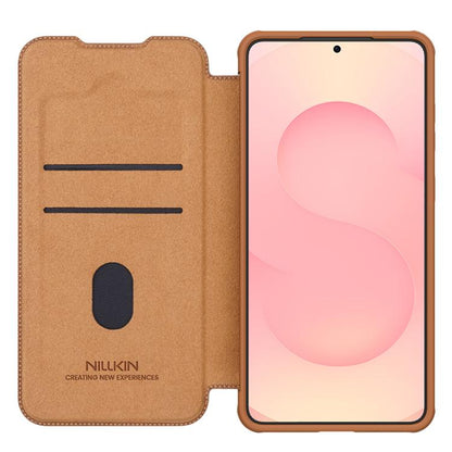 NILLKIN QIN Series Pro Sliding Camera Cover Design Leather Phone Case, For Samsung Galaxy S25 Edge 5G