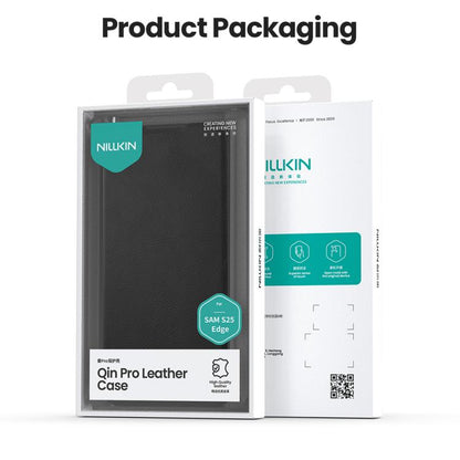 NILLKIN QIN Series Pro Sliding Camera Cover Design Leather Phone Case, For Samsung Galaxy S25 Edge 5G