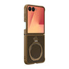 Carbon Fiber Texture 360 MagSafe Holder Phone Case, For Samsung Galaxy Z Flip7, For Samsung Galaxy Z Flip6, For Samsung Galaxy Z Flip5