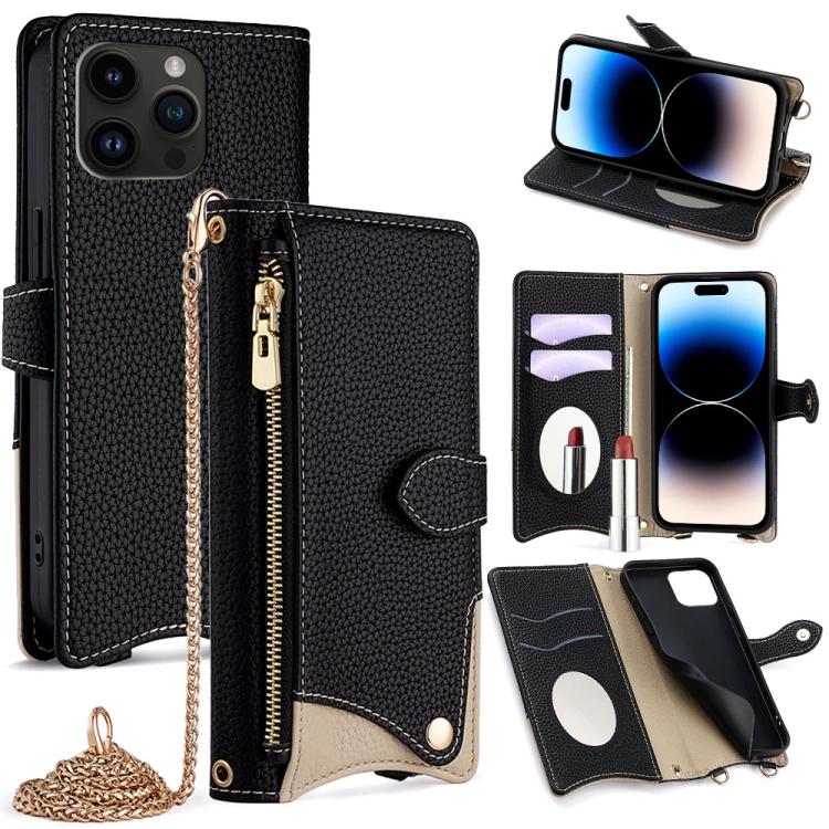 Crossbody Chain Fishtail Litchi Leather Phone Case