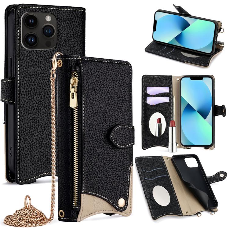 Crossbody Chain Fishtail Litchi Leather Phone Case