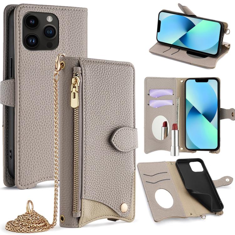 Crossbody Chain Fishtail Litchi Leather Phone Case
