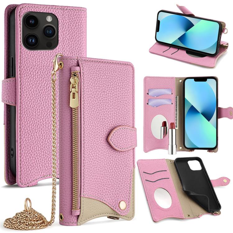 Crossbody Chain Fishtail Litchi Leather Phone Case