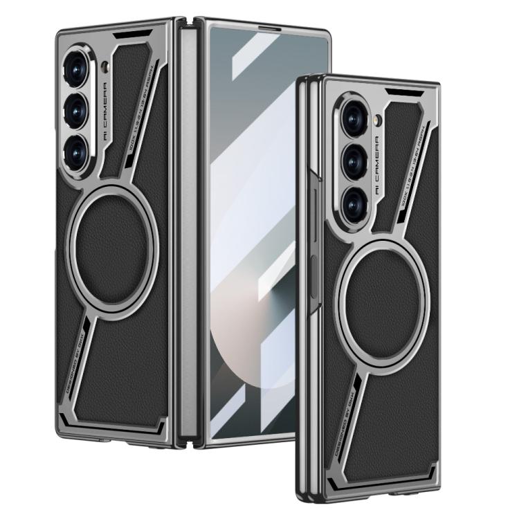 GKK Integrated Electroplating Leather Z-Shape MagSafe Phone Case