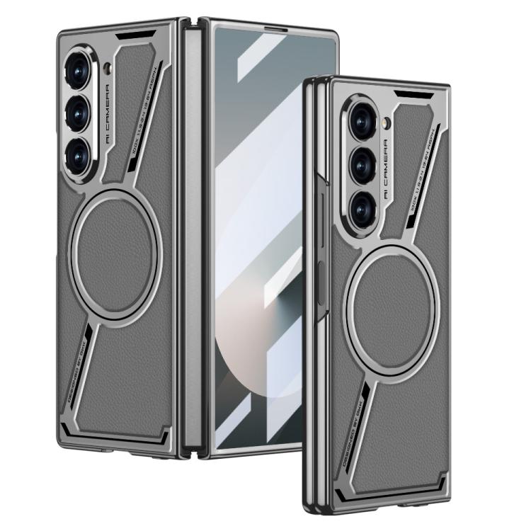 GKK Integrated Electroplating Leather Z-Shape MagSafe Phone Case, For Samsung Galaxy Z Fold7 5G, For Samsung Galaxy Z Fold6