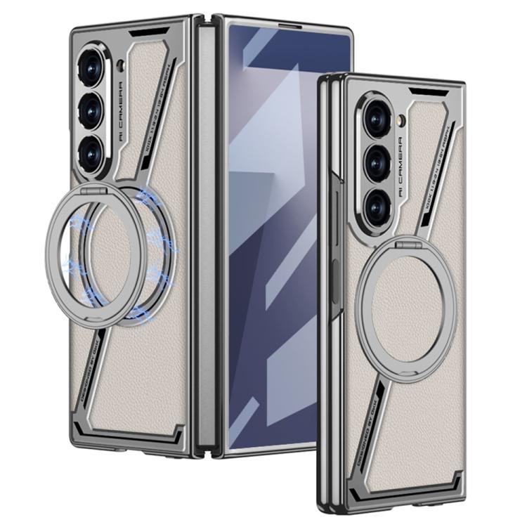 GKK Integrated Electroplating Leather Z-Shape MagSafe Phone Case, For Samsung Galaxy Z Fold7 5G, For Samsung Galaxy Z Fold6