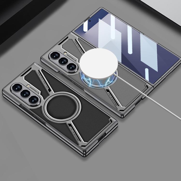 GKK Integrated Electroplating Leather Z-Shape MagSafe Phone Case