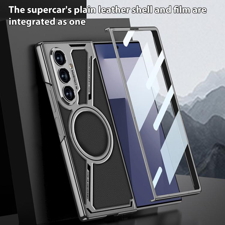 GKK Integrated Electroplating Leather Z-Shape MagSafe Phone Case, For Samsung Galaxy Z Fold7 5G, For Samsung Galaxy Z Fold6
