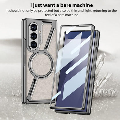 GKK Integrated Electroplating Leather Z-Shape MagSafe Phone Case, For Samsung Galaxy Z Fold7 5G, For Samsung Galaxy Z Fold6