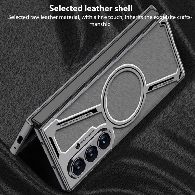 GKK Integrated Electroplating Leather Z-Shape MagSafe Phone Case, For Samsung Galaxy Z Fold7 5G, For Samsung Galaxy Z Fold6