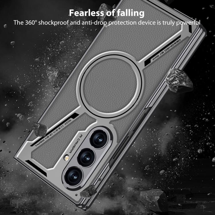 GKK Integrated Electroplating Leather Z-Shape MagSafe Phone Case