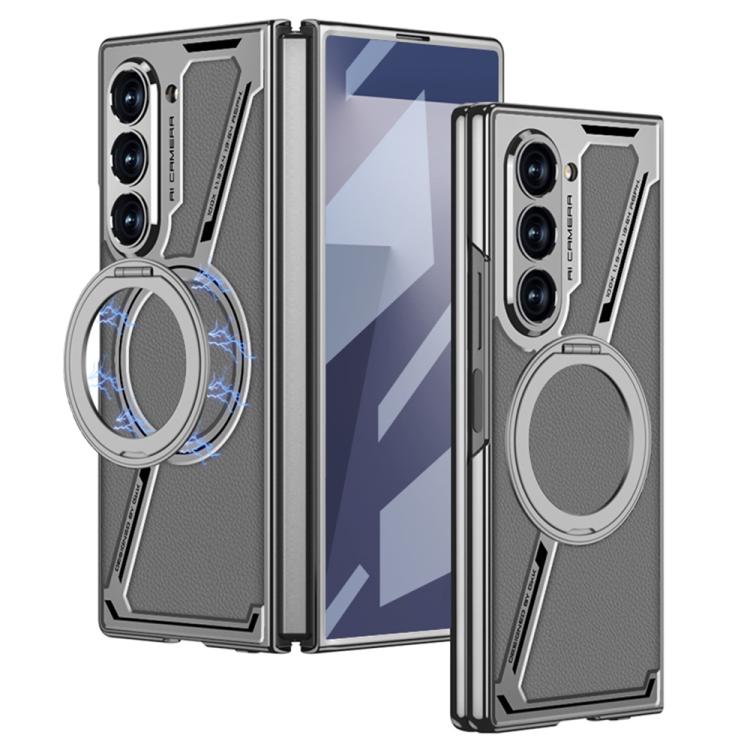 GKK Integrated Electroplating Leather Z-Shape MagSafe Phone Case