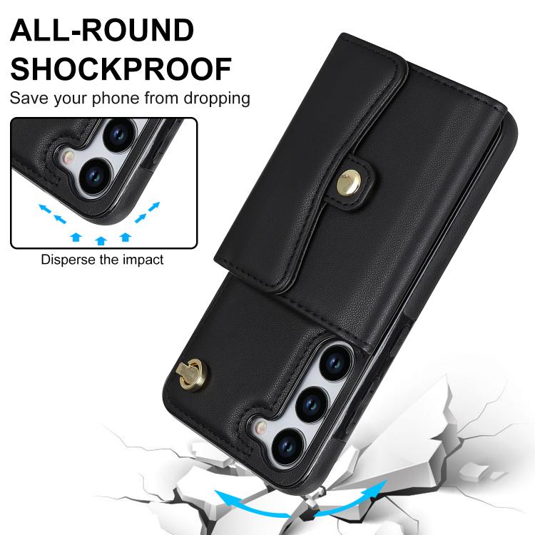 RFID Card Slot Phone Case with Long Lanyard, For Samsung Galaxy S24 5G