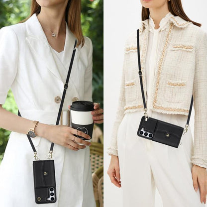 RFID Card Slot Phone Case with Long Lanyard, For Samsung Galaxy S24 5G