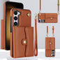 RFID Card Slot Phone Case with Long Lanyard, For Samsung Galaxy S24 5G
