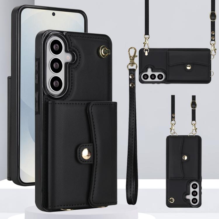 RFID Card Slot Phone Case with Long Lanyard, For Samsung Galaxy S26+ 5G, For Samsung Galaxy S26 Ultra 5G, For Samsung Galaxy S26 5G, For Samsung Galaxy S25 5G, For Samsung Galaxy S25+ 5G, For Samsung Galaxy S25 Ultra 5G, For Samsung Galaxy S24 Ultra 5G...