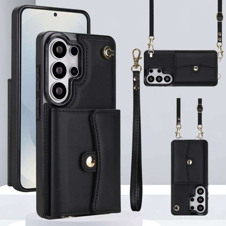 RFID Card Slot Phone Case with Long Lanyard, For Samsung Galaxy S26+ 5G, For Samsung Galaxy S26 Ultra 5G, For Samsung Galaxy S26 5G, For Samsung Galaxy S25 5G, For Samsung Galaxy S25+ 5G, For Samsung Galaxy S25 Ultra 5G, For Samsung Galaxy S24 Ultra 5G...