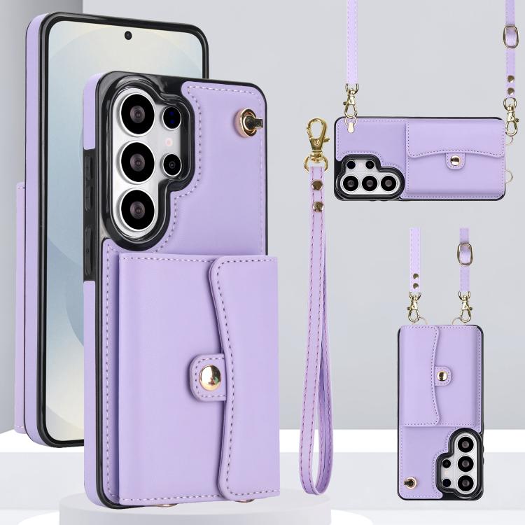 RFID Card Slot Phone Case with Long Lanyard, For Samsung Galaxy S26+ 5G, For Samsung Galaxy S26 Ultra 5G, For Samsung Galaxy S26 5G, For Samsung Galaxy S25 5G, For Samsung Galaxy S25+ 5G, For Samsung Galaxy S25 Ultra 5G, For Samsung Galaxy S24 Ultra 5G...