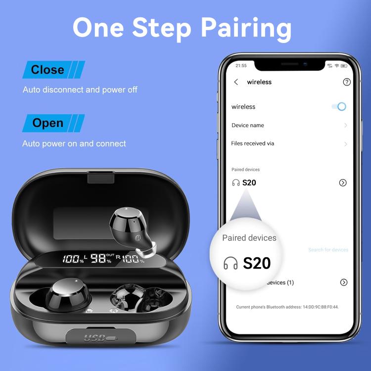 S20 Noise Reduction Touch Wireless Bluetooth Earphone