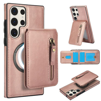 Zipper Wallet Split MagSafe Leather Back Phone Case, For Samsung Galaxy S24 FE 5G, For Samsung Galaxy S24 Ultra 5G, For Samsung Galaxy S24+ 5G, For Samsung Galaxy S24 5G, For Samsung Galaxy S23 FE 5G, For Samsung Galaxy S23 Ultra 5G