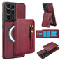 Zipper Wallet Split MagSafe Leather Back Phone Case, For Samsung Galaxy S21 5G, For Samsung Galaxy S21+ 5G, For Samsung Galaxy S21 Ultra 5G, For Samsung Galaxy Note20 Ultra, For Samsung Galaxy Note20