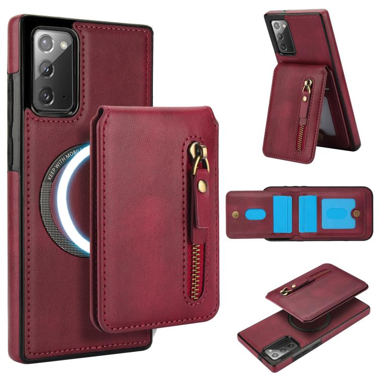 Zipper Wallet Split MagSafe Leather Back Phone Case, For Samsung Galaxy S21 5G, For Samsung Galaxy S21+ 5G, For Samsung Galaxy S21 Ultra 5G, For Samsung Galaxy Note20 Ultra, For Samsung Galaxy Note20
