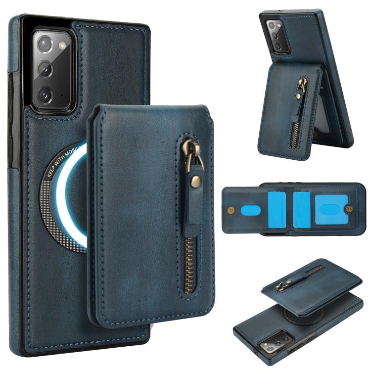 Zipper Wallet Split MagSafe Leather Back Phone Case, For Samsung Galaxy S21 5G, For Samsung Galaxy S21+ 5G, For Samsung Galaxy S21 Ultra 5G, For Samsung Galaxy Note20 Ultra, For Samsung Galaxy Note20