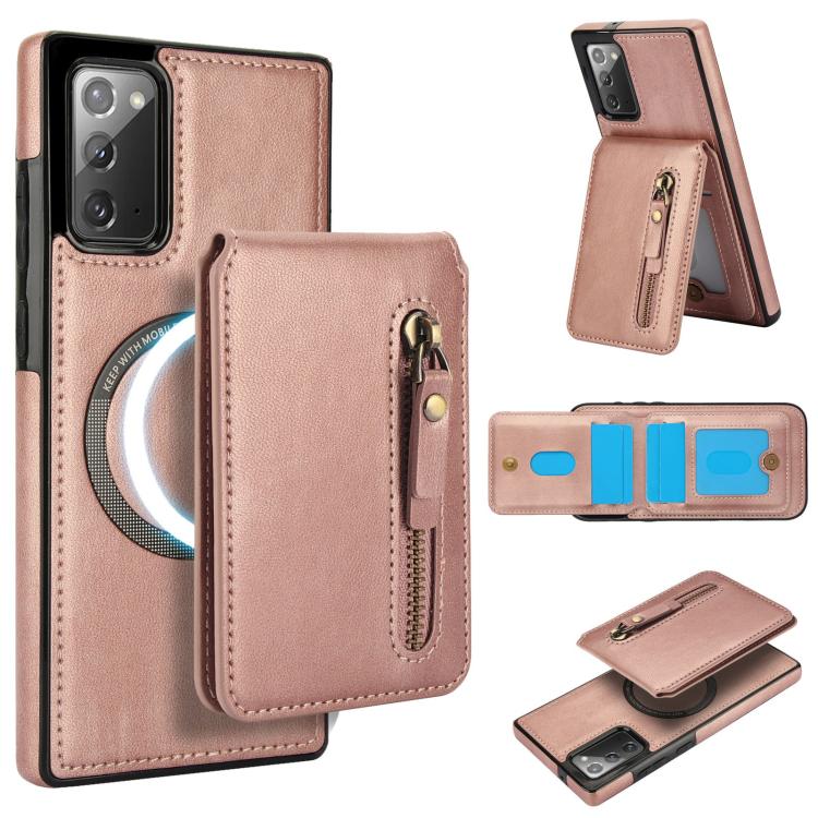 Zipper Wallet Split MagSafe Leather Back Phone Case, For Samsung Galaxy S21 5G, For Samsung Galaxy S21+ 5G, For Samsung Galaxy S21 Ultra 5G, For Samsung Galaxy Note20 Ultra, For Samsung Galaxy Note20