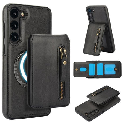 Zipper Wallet Split MagSafe Leather Back Phone Case, For Samsung Galaxy S23+ 5G, For Samsung Galaxy S23 5G, For Samsung Galaxy S22 Ultra 5G, For Samsung Galaxy S22+ 5G, For Samsung Galaxy S22 5G, For Samsung Galaxy S21 FE 5G