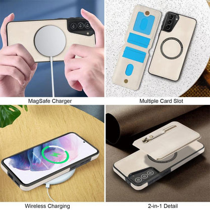 Zipper Wallet Split MagSafe Leather Back Phone Case, For Samsung Galaxy S21 5G, For Samsung Galaxy S21+ 5G, For Samsung Galaxy S21 Ultra 5G, For Samsung Galaxy Note20 Ultra, For Samsung Galaxy Note20