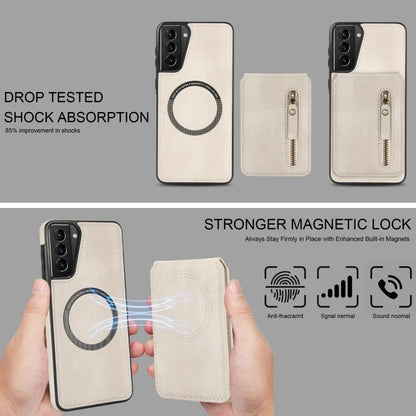 Zipper Wallet Split MagSafe Leather Back Phone Case, For Samsung Galaxy S21 5G, For Samsung Galaxy S21+ 5G, For Samsung Galaxy S21 Ultra 5G, For Samsung Galaxy Note20 Ultra, For Samsung Galaxy Note20