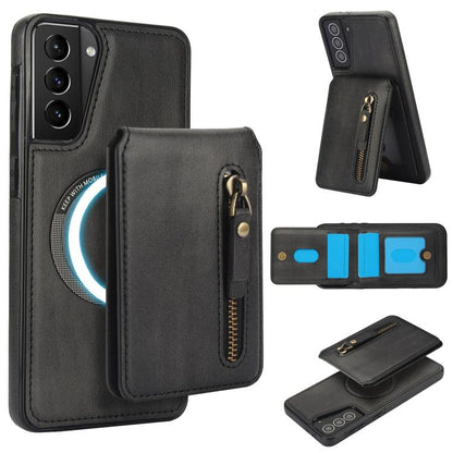 Zipper Wallet Split MagSafe Leather Back Phone Case, For Samsung Galaxy S21 5G, For Samsung Galaxy S21+ 5G, For Samsung Galaxy S21 Ultra 5G, For Samsung Galaxy Note20 Ultra, For Samsung Galaxy Note20