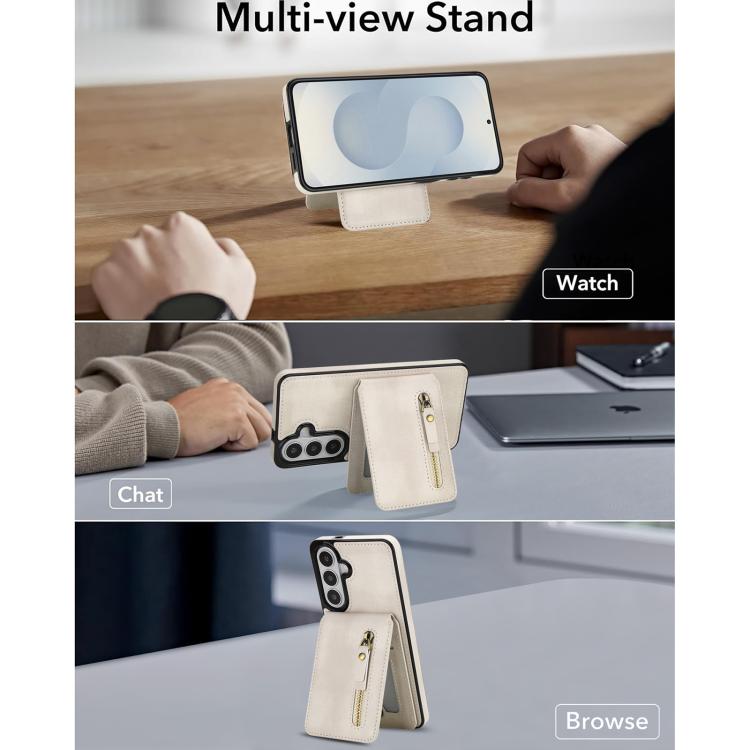Zipper Wallet Split MagSafe Leather Back Phone Case, For Samsung Galaxy S26+ 5G, For Samsung Galaxy S26 Ultra 5G, For Samsung Galaxy S26 5G, For Samsung Galaxy S25 5G, For Samsung Galaxy S25+ 5G, For Samsung Galaxy S25 Ultra 5G