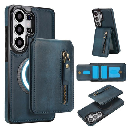 Zipper Wallet Split MagSafe Leather Back Phone Case, For Samsung Galaxy S26+ 5G, For Samsung Galaxy S26 Ultra 5G, For Samsung Galaxy S26 5G, For Samsung Galaxy S25 5G, For Samsung Galaxy S25+ 5G, For Samsung Galaxy S25 Ultra 5G
