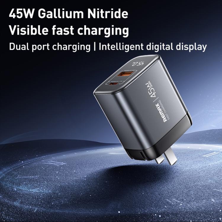 REMAX U2-AC 45W USB and Type-C GaN Digital Display Fast Charger