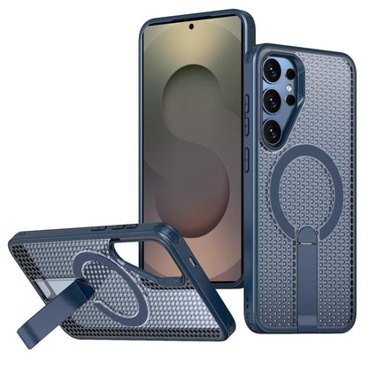 Honeycomb Cooling MagSafe Holder Phone Case, For Samsung Galaxy S26 Ultra 5G, For Samsung Galaxy A07 4G, For Samsung Galaxy A17 5G, For Samsung Galaxy M56 / F56 5G, For Samsung Galaxy A06 5G / 4G, For Samsung Galaxy S25 5G / S24 5G                     ...