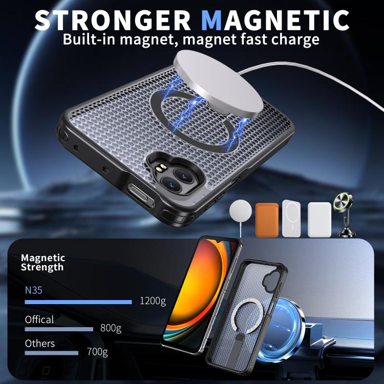 Honeycomb Cooling MagSafe Holder Phone Case, For Samsung Galaxy Xcover7 Pro, For Samsung Galaxy Xcover7, For Samsung Galaxy S24 Ultra 5G, For Samsung Galaxy S23+ 5G