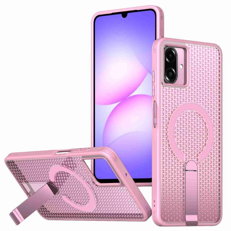 Honeycomb Cooling MagSafe Holder Phone Case, For Samsung Galaxy S26 Ultra 5G, For Samsung Galaxy A07 4G, For Samsung Galaxy A17 5G, For Samsung Galaxy M56 / F56 5G, For Samsung Galaxy A06 5G / 4G, For Samsung Galaxy S25 5G / S24 5G                     ...