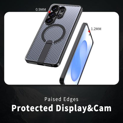 Honeycomb Cooling MagSafe Holder Phone Case, For Samsung Galaxy S26 Ultra 5G, For Samsung Galaxy A07 4G, For Samsung Galaxy A17 5G, For Samsung Galaxy M56 / F56 5G, For Samsung Galaxy A06 5G / 4G, For Samsung Galaxy S25 5G / S24 5G                     ...
