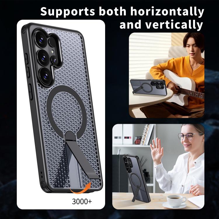 Honeycomb Cooling MagSafe Holder Phone Case, For Samsung Galaxy S26 Ultra 5G, For Samsung Galaxy A07 4G, For Samsung Galaxy A17 5G, For Samsung Galaxy M56 / F56 5G, For Samsung Galaxy A06 5G / 4G, For Samsung Galaxy S25 5G / S24 5G                     ...